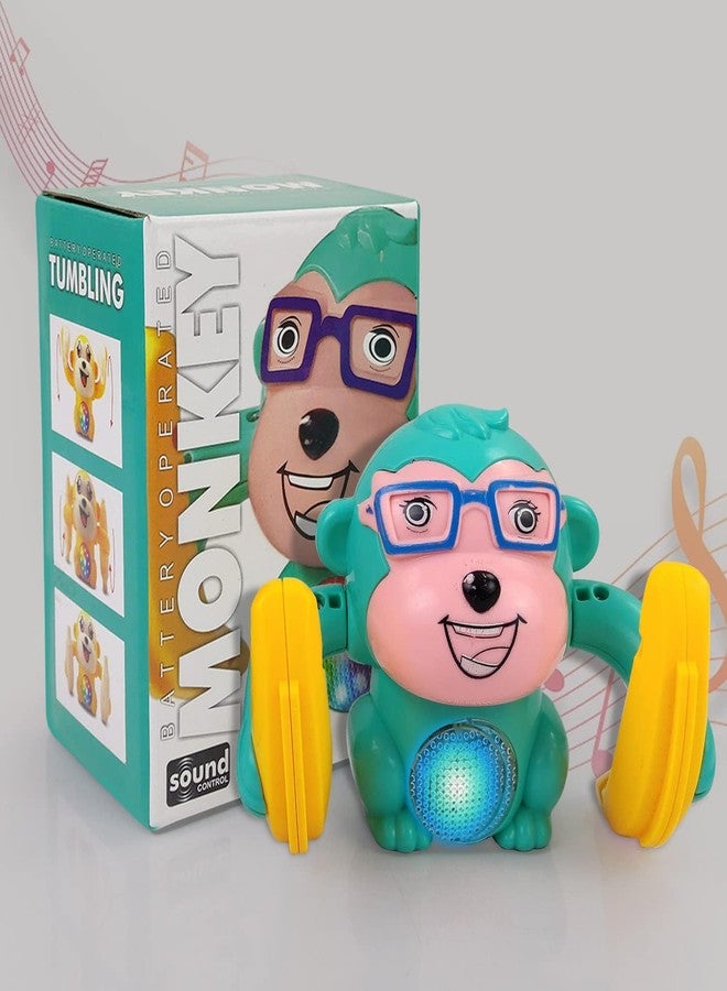 AZE Enterprises Voice Control Dancing and Spinning Rolling Tumbling Monkey Sound Toy for Kid with Flashing Light & Dynamic Sound - Image 1
